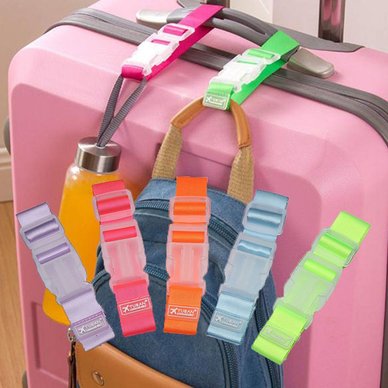 Luggage Hanger Travel Adjustable Luggage Bins, Luggage Racks, Buckled Luggage Straps Buckle Adjustable Suitcase Clip Hook Straps